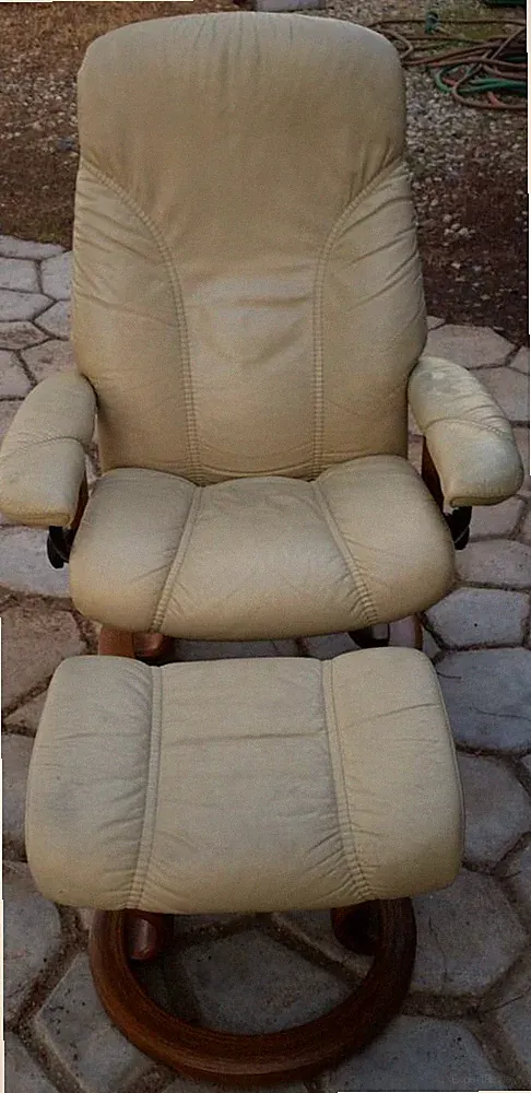 EKORNES Stressless Adjustable Recliner Chair & Ottoman Mid Century True Vintage