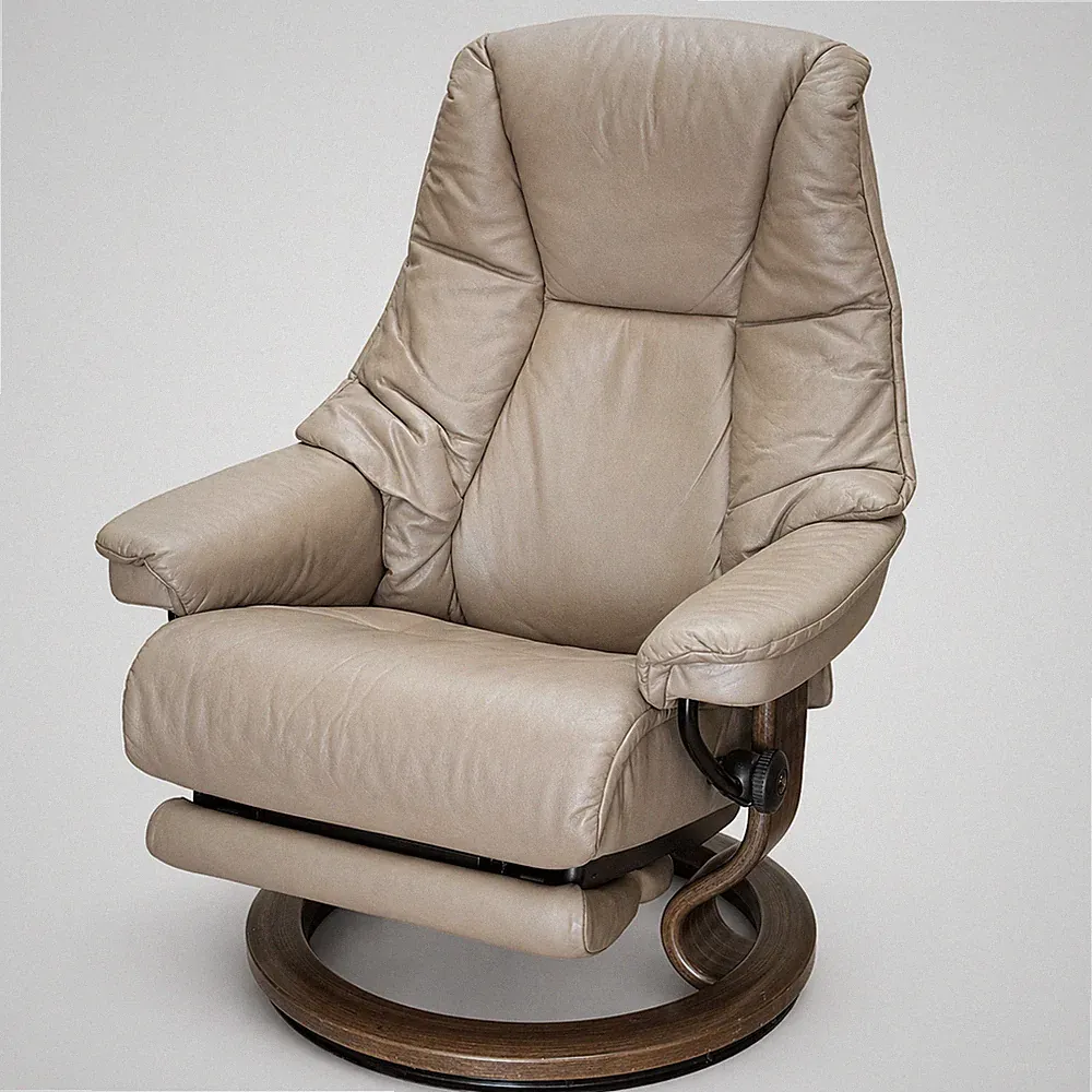 Ekornes Stressless Live Recliner Chair Medium Sand Leather Power LegComfort Foot