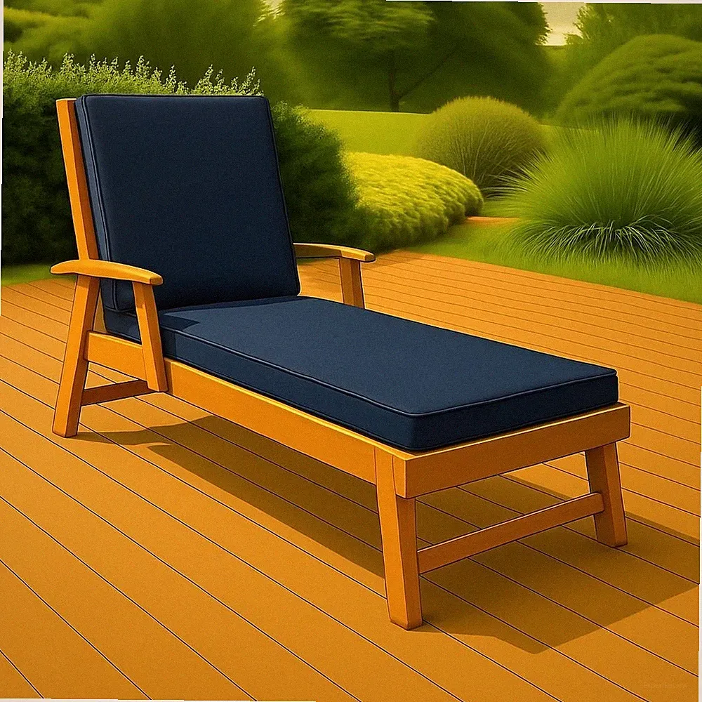 Waterproof Sun Lounger Foam Cushion - Garden Recliner Sunbed Deck Chair Pad